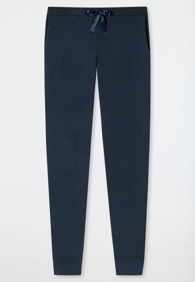 Schiesser Loungehose lang Modal Bündchen blau - Mix+Relax Muttertagsangebot