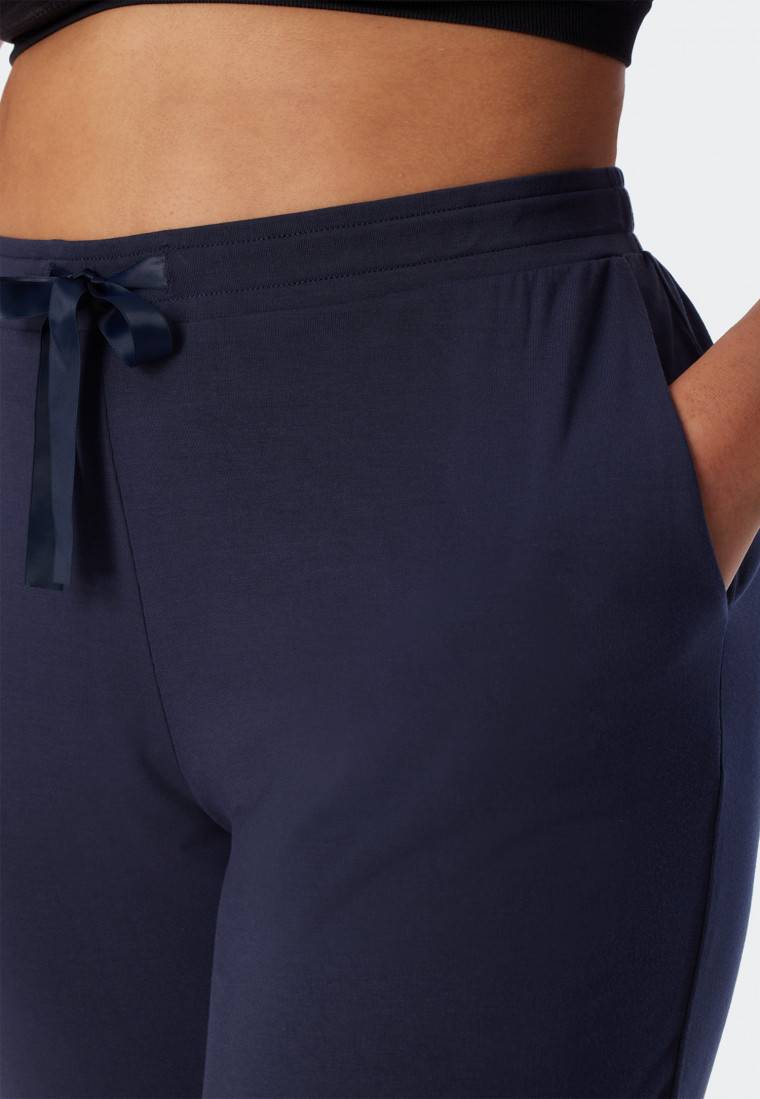 Schiesser Loungehose lang Modal Bündchen blau - Mix+Relax Muttertagsangebot