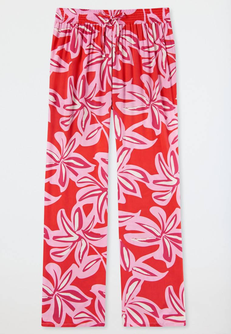 Schiesser Loungehose lang Viskose Blumenprint multicolor - Mix+Relax Kauf eins, bekomm eins gratis