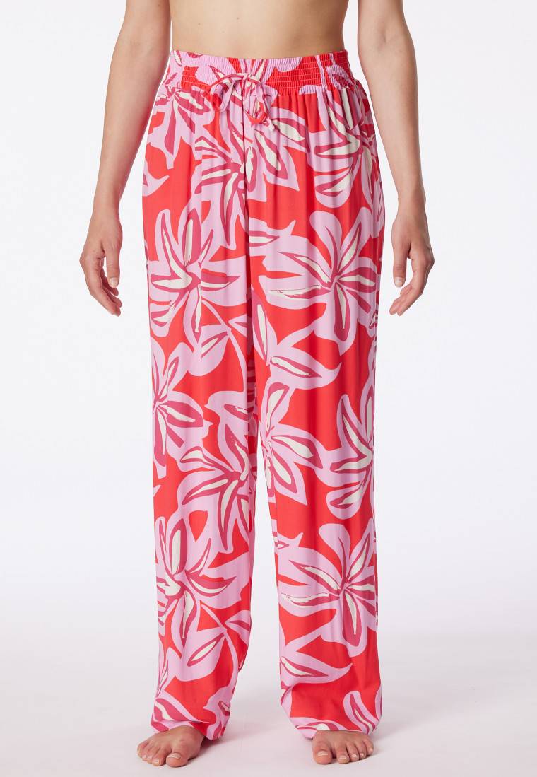 Schiesser Loungehose lang Viskose Blumenprint multicolor - Mix+Relax Kauf eins, bekomm eins gratis