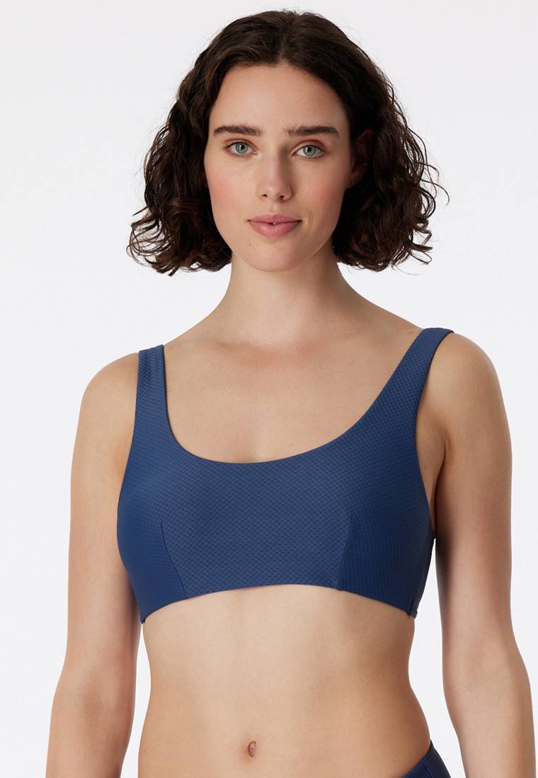 Schiesser Bikini Bustier-Top herausnehmbare Pads blau - Aqua Mix & Match Letzte 3 Tage
