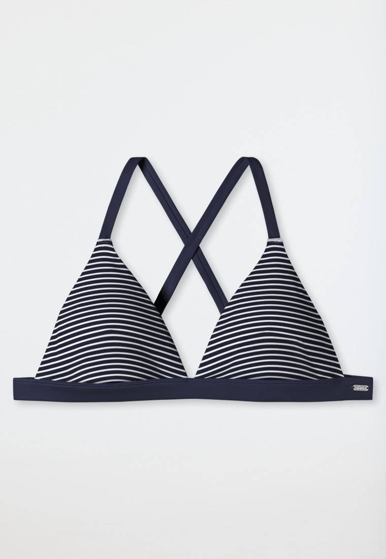 Schiesser Bikini Triangel-Top herausnehmbare Cups variable Träger Streifen dunkelblau - Mix & Match Reflections Bis zu 65% Rabatt