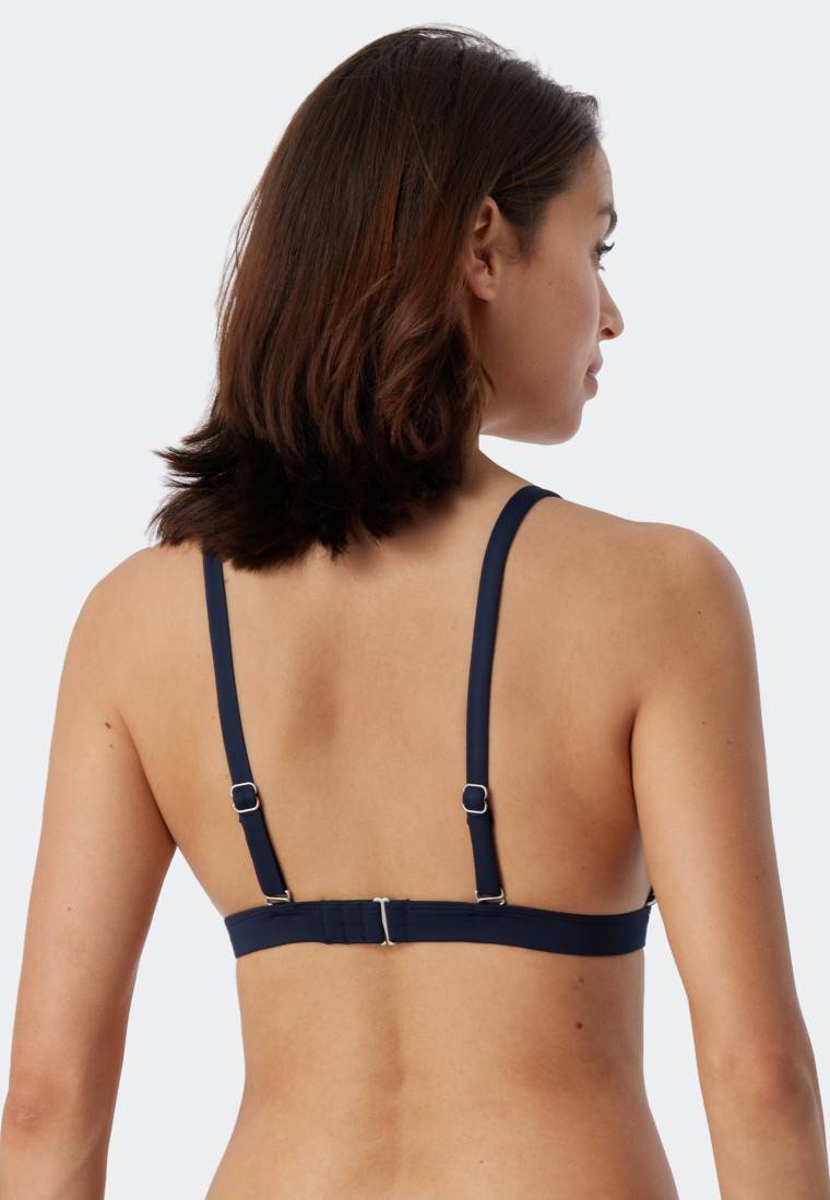 Schiesser Bikini Triangel-Top herausnehmbare Cups variable Träger Streifen dunkelblau - Mix & Match Reflections Bis zu 65% Rabatt