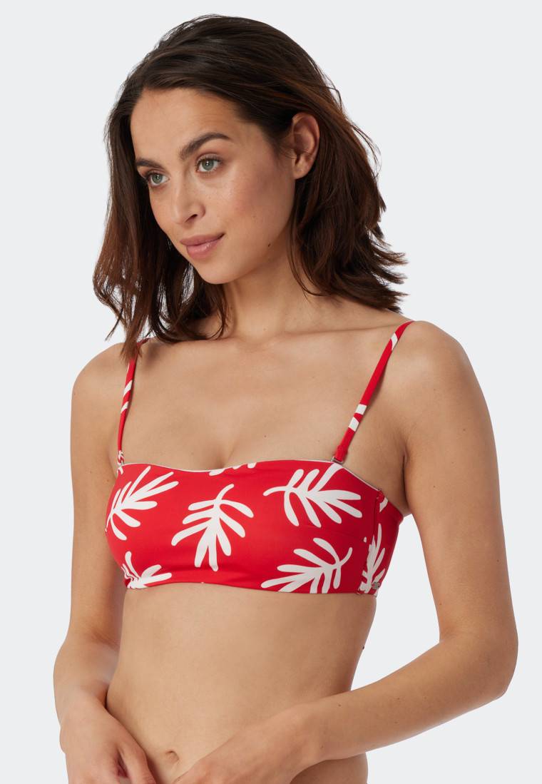 Schiesser Bandeau Bikini-Top gefüttert Softcups variable Träger Korallen rot - Mix & Match Coral Life Nur für heute
