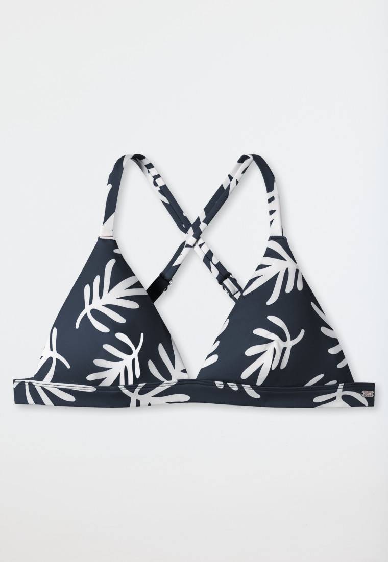 Schiesser Bikini Triangel-Top herausnehmbare Cups variable Träger Korallen dunkelblau-gemustert - Mix & Match Coral Life Sonderangebot der Fabrik