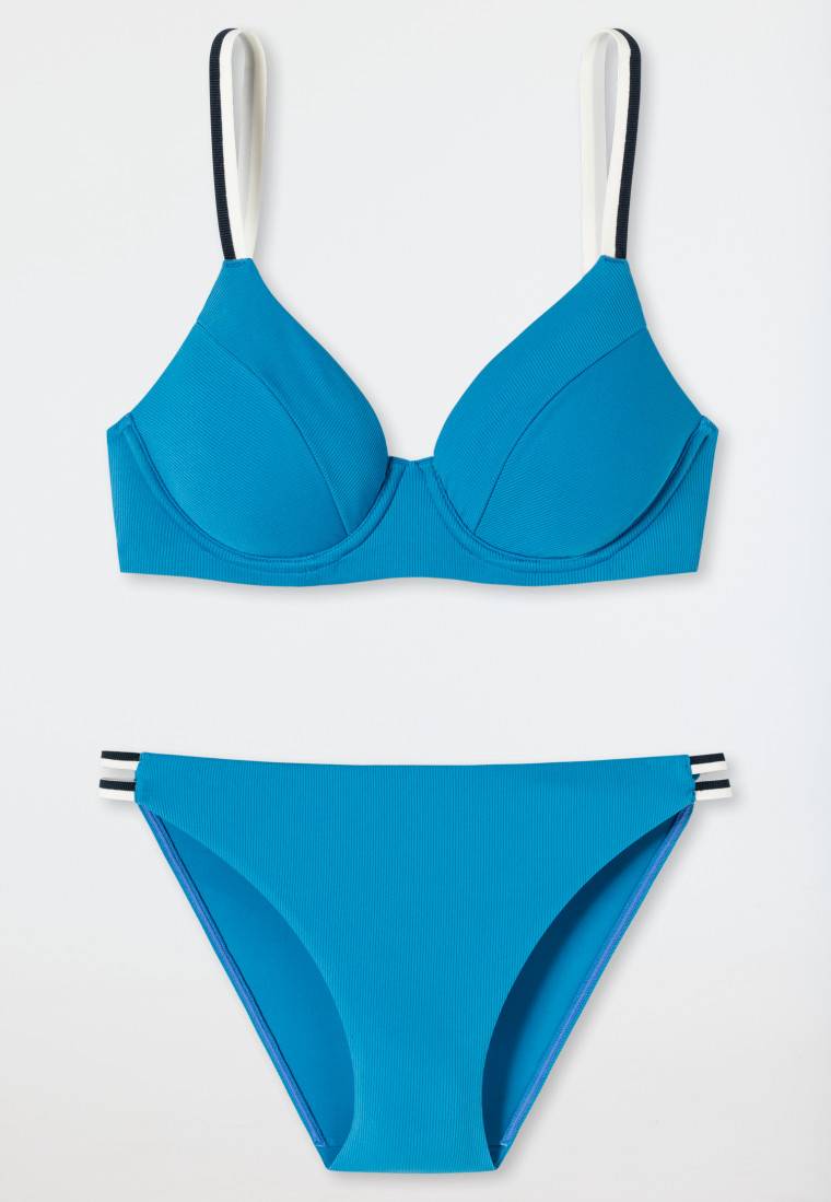 Schiesser Bügel-Bikini-Set variable Träger Mini-Slip Ripp-Optik aquarium - Underwater Vierteljährliche Förderung