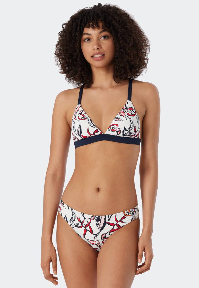 Schiesser Triangel-Bikini herausnehmbare Softcups variable Träger gefüttert Mini-Slip Blumenprint mehrfarbig - Deep Sea Bis zu 55% Rabatt