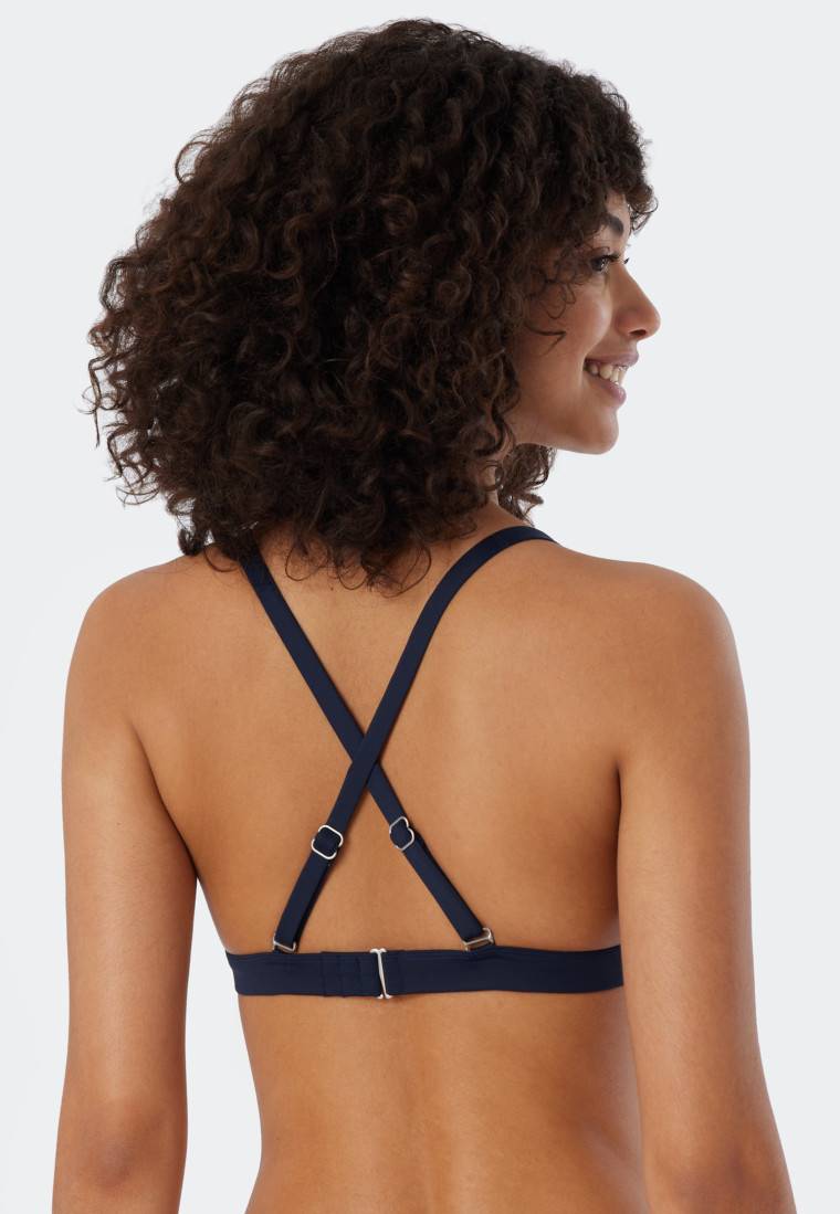 Schiesser Triangel-Bikini herausnehmbare Softcups variable Träger gefüttert Mini-Slip Blumenprint mehrfarbig - Deep Sea Bis zu 55% Rabatt