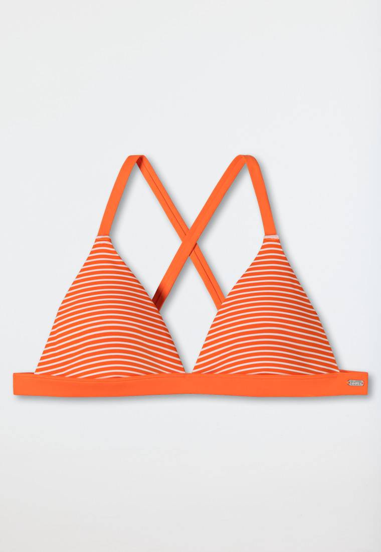 Schiesser Bikini Triangel-Top herausnehmbare Cups variable Träger Streifen orange - Mix & Match Reflections Super Rabatt