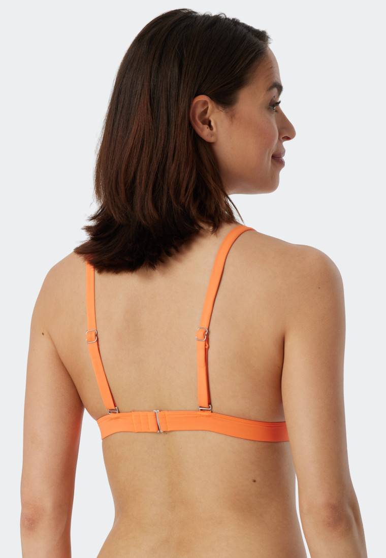 Schiesser Bikini Triangel-Top herausnehmbare Cups variable Träger Streifen orange - Mix & Match Reflections Super Rabatt