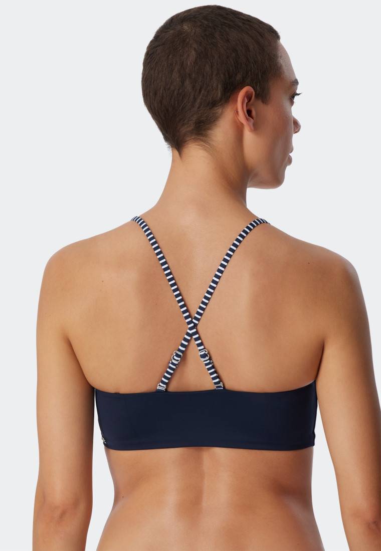 Schiesser Bandeau Bikini-Top gefüttert Softcups variable Träger dunkelblau - Mix & Match Reflections Riesige Rabatte