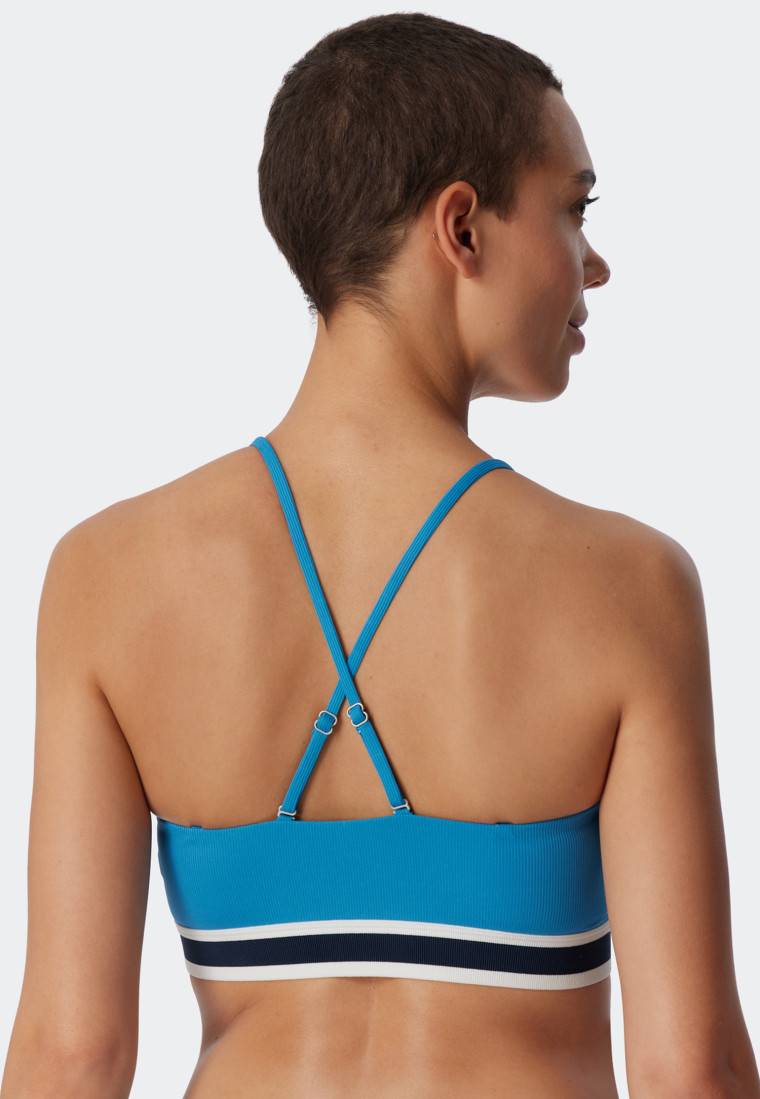 Schiesser Bandeau Bikini-Set Softpads variable Träger Midi-Slip Ripp-Optik aquarium - Underwater Kostenloser Versand international