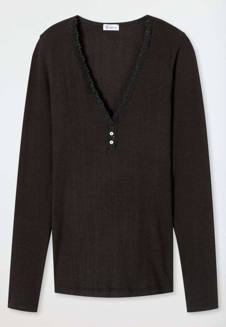 Schiesser Shirt langarm schwarz - Revival Agathe Fabrikladen