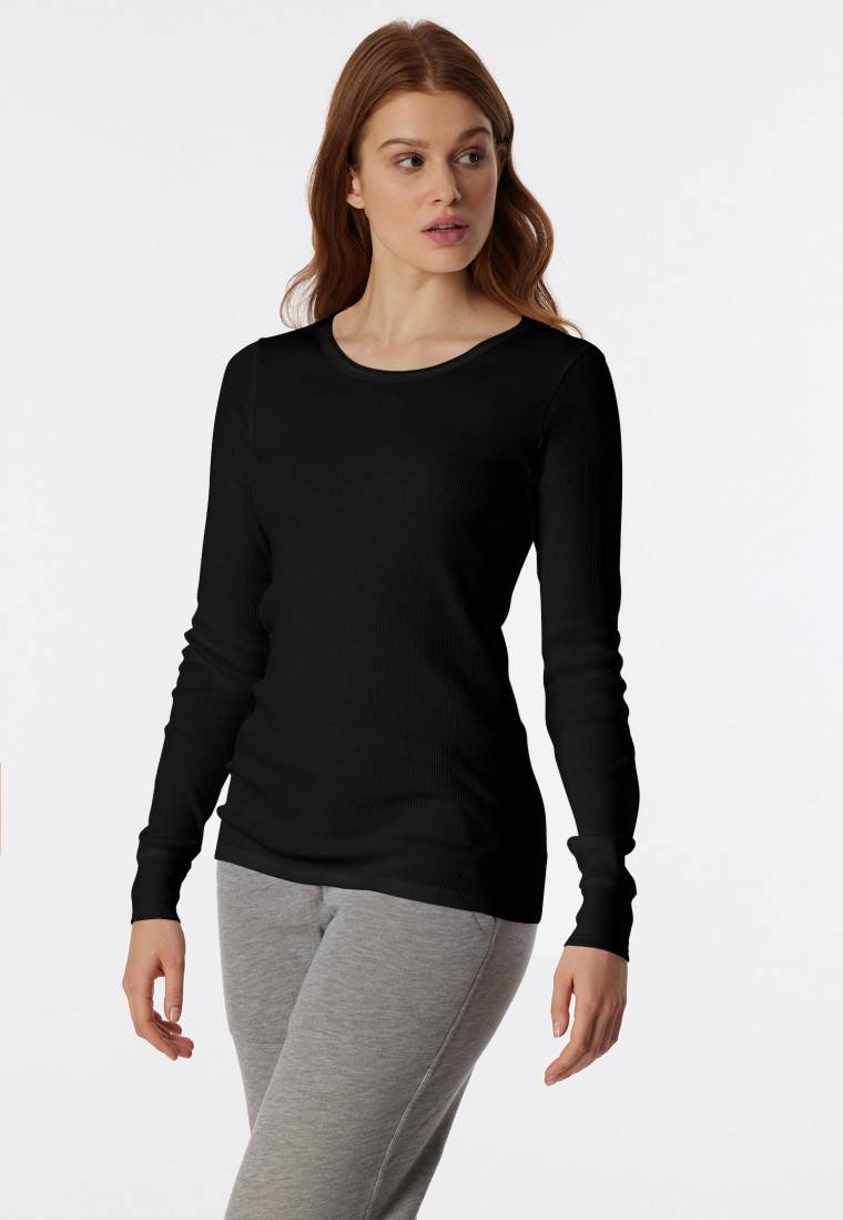 Schiesser Shirt langarm schwarz- Revival Greta zollfrei