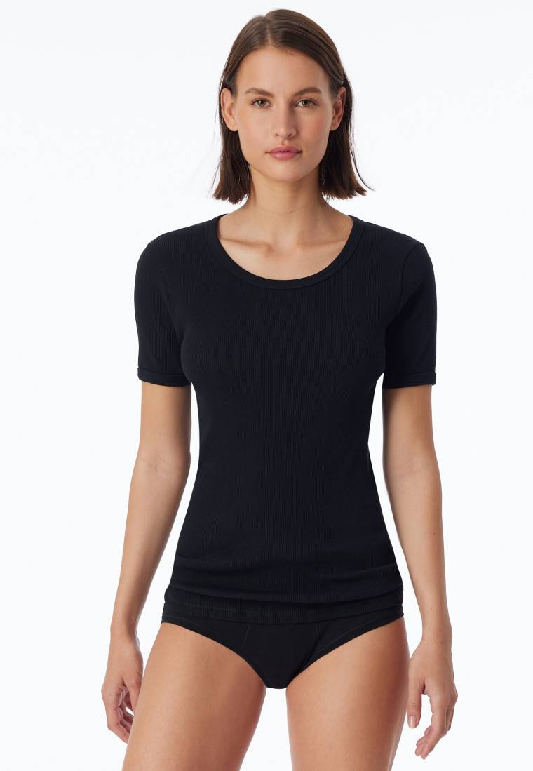 Schiesser Shirt kurzarm schwarz - Revival Greta 50% Rabatt für begrenzte Zeit