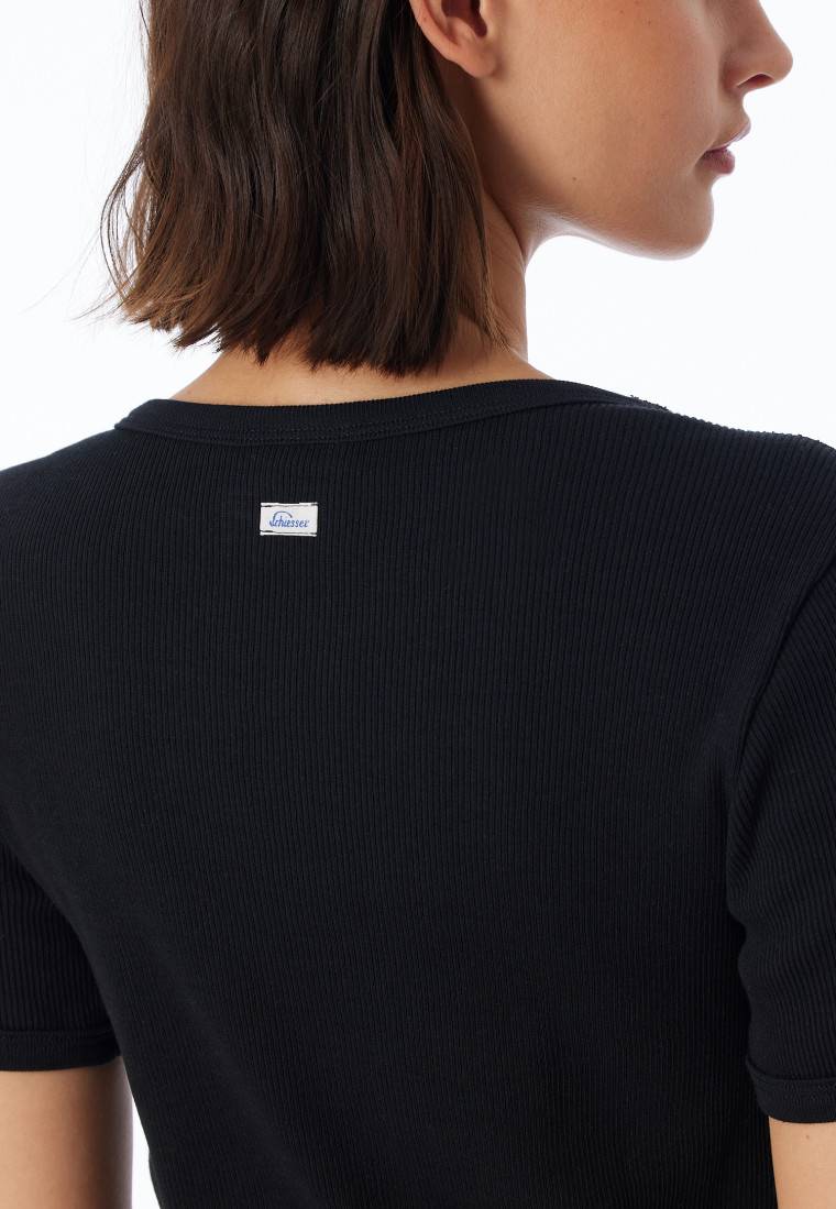 Schiesser Shirt kurzarm schwarz - Revival Greta 50% Rabatt für begrenzte Zeit