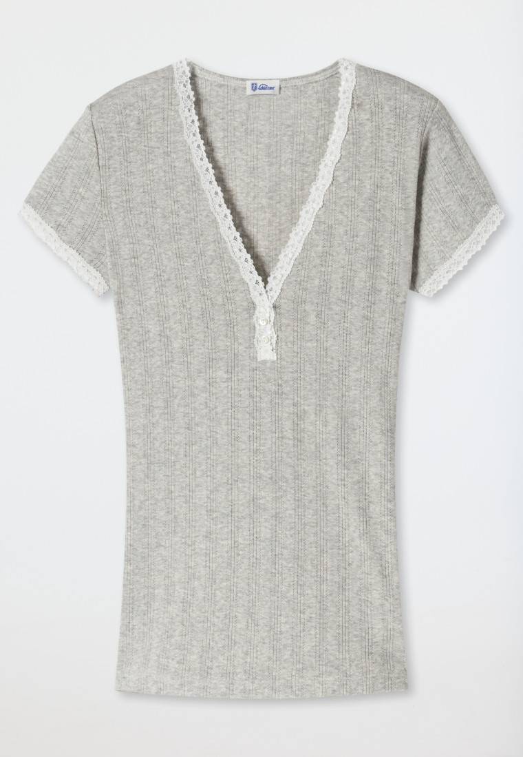 Schiesser Shirt kurzarm grau meliert - Revival Agathe Hotsell