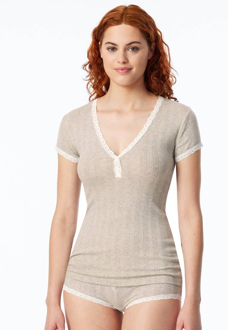 Schiesser Shirt kurzarm grau meliert - Revival Agathe Hotsell