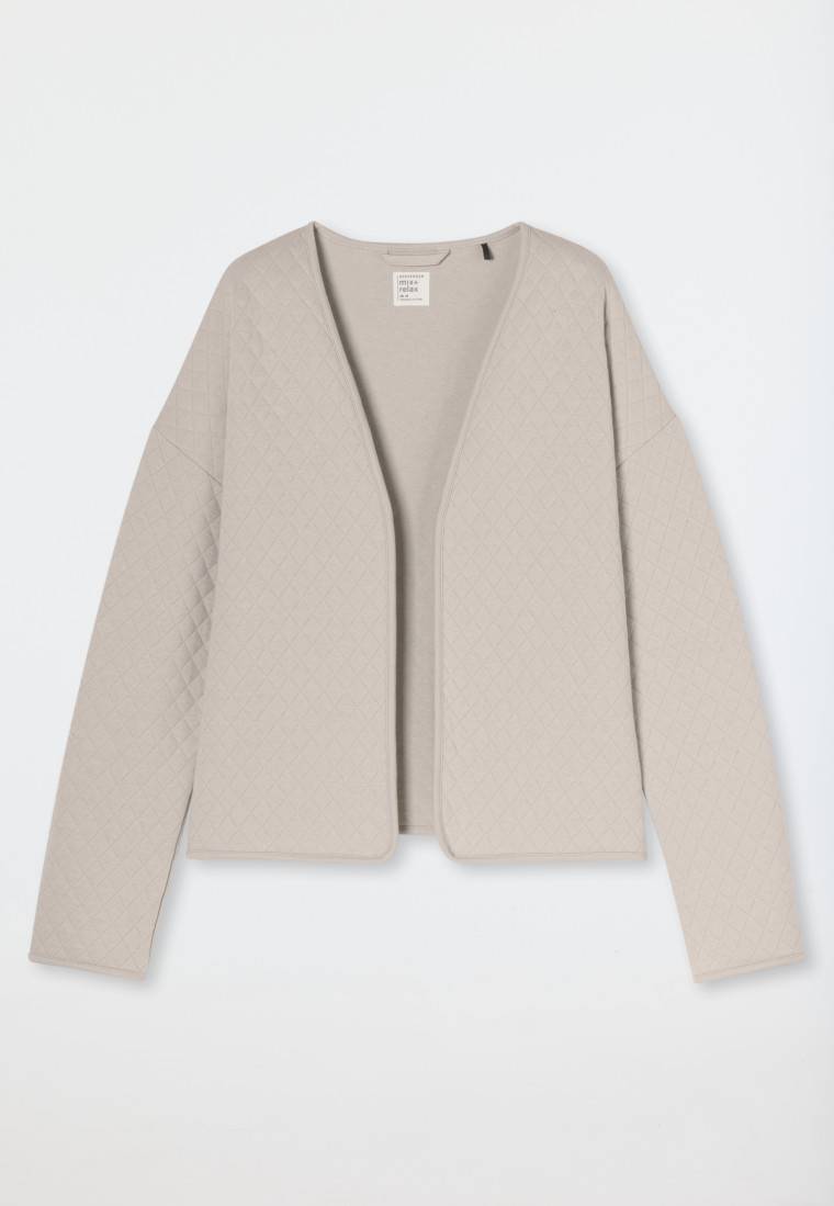 Schiesser Jacke Jersey-Quiltstoff und Sweatware beige - Mix+Relax Fabrik Onlineshop