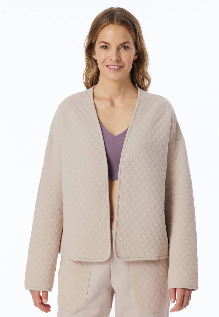Schiesser Jacke Jersey-Quiltstoff und Sweatware beige - Mix+Relax Fabrik Onlineshop
