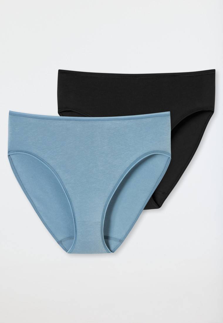 Schiesser Slips 2er-Pack Organic Cotton schwarz/graublau - 95/5 Günstig kaufen