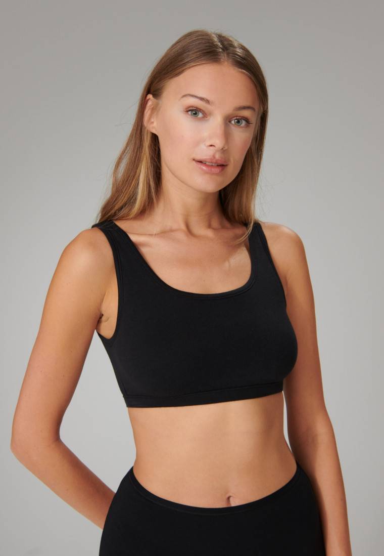 Schiesser Bustier 2er-Pack ohne Cups Organic Cotton schwarz - 95/5 Begrenztes Angebot