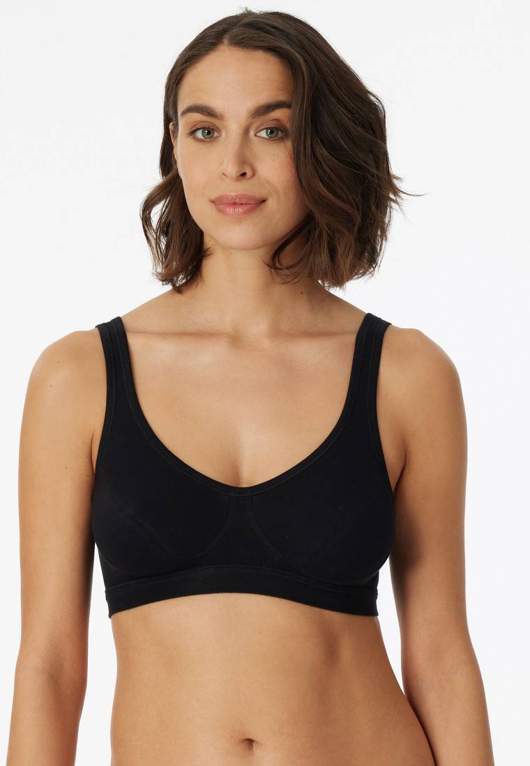 Schiesser Bustier 2er-Pack mit Cups Organic Cotton schwarz - 95/5 Online Shopping
