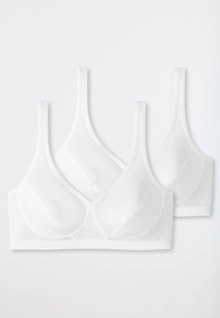 Schiesser Bustier 2er-Pack mit Cups Organic Cotton weiß - 95/5 Cyber Monday