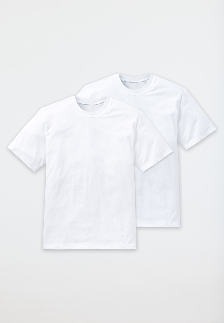 Schiesser Shirt kurzarm Jersey 2er-Pack rundhals weiß - American T-Shirt VIP-Rabatte