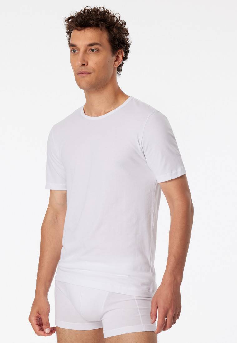 Schiesser Shirts kurzarm 2er-Pack Organic Cotton Rundhals weiß – 95/5 Super Sparpreis
