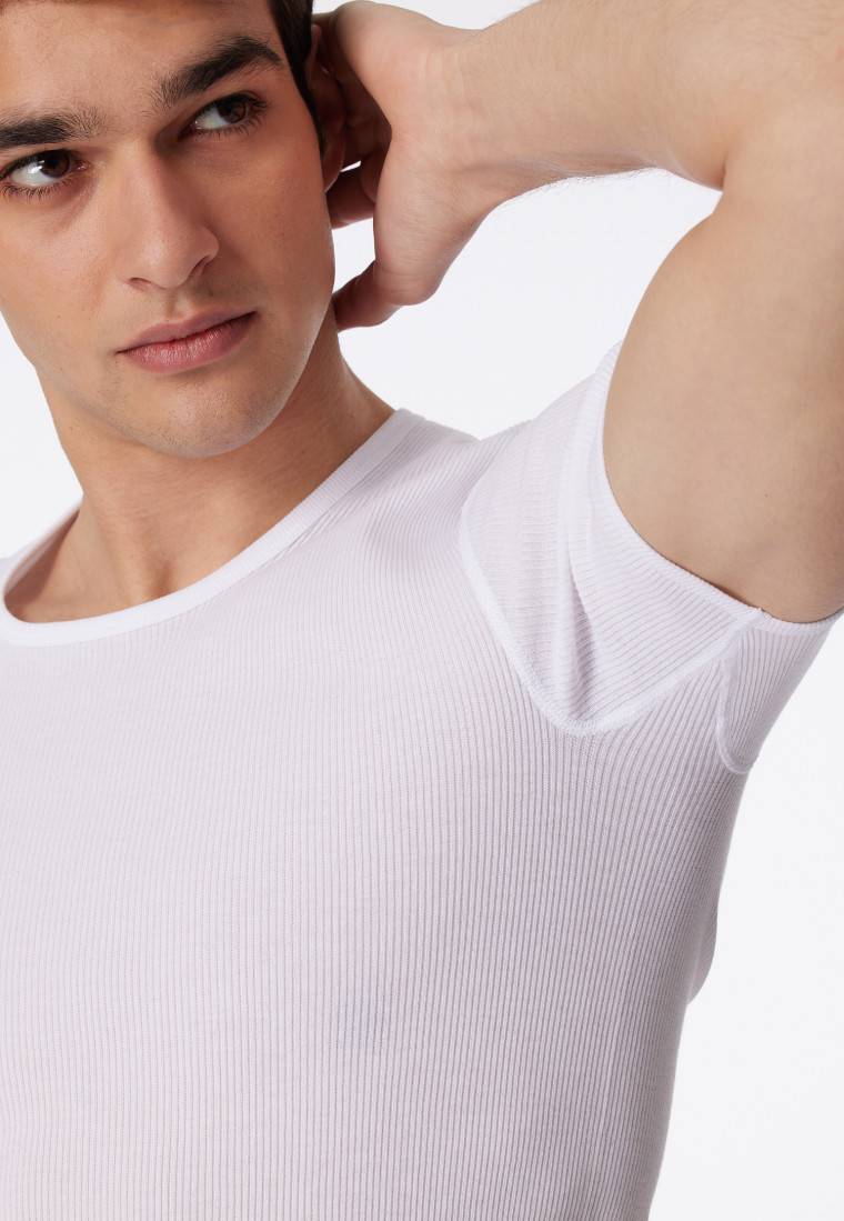 Schiesser Shirt kurzarm Doppelripp weiß - Original Classics Letzter Tag