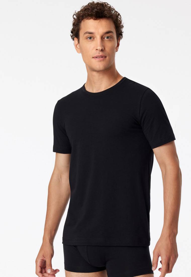 Schiesser Shirts kurzarm 2er-Pack Organic Cotton Rundhals schwarz - 95/5 Vierteljährliche Förderung