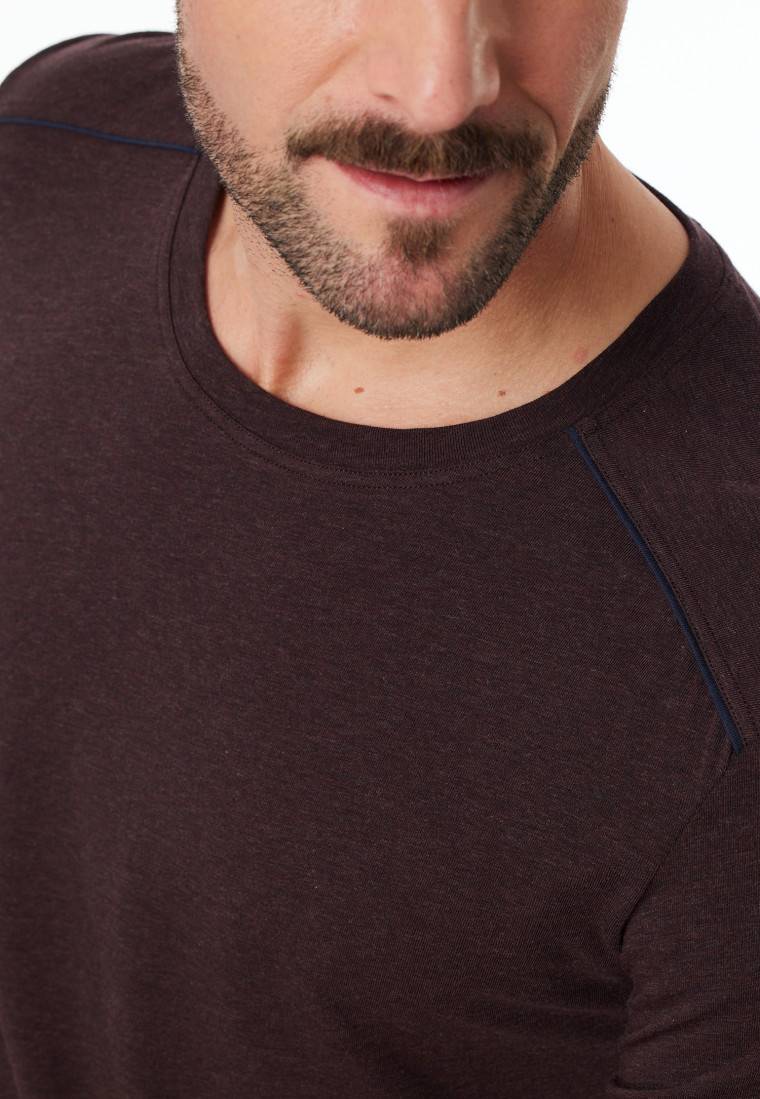 Schiesser Shirt langarm braun meliert - Comfort Fit Kostenloser Versand international