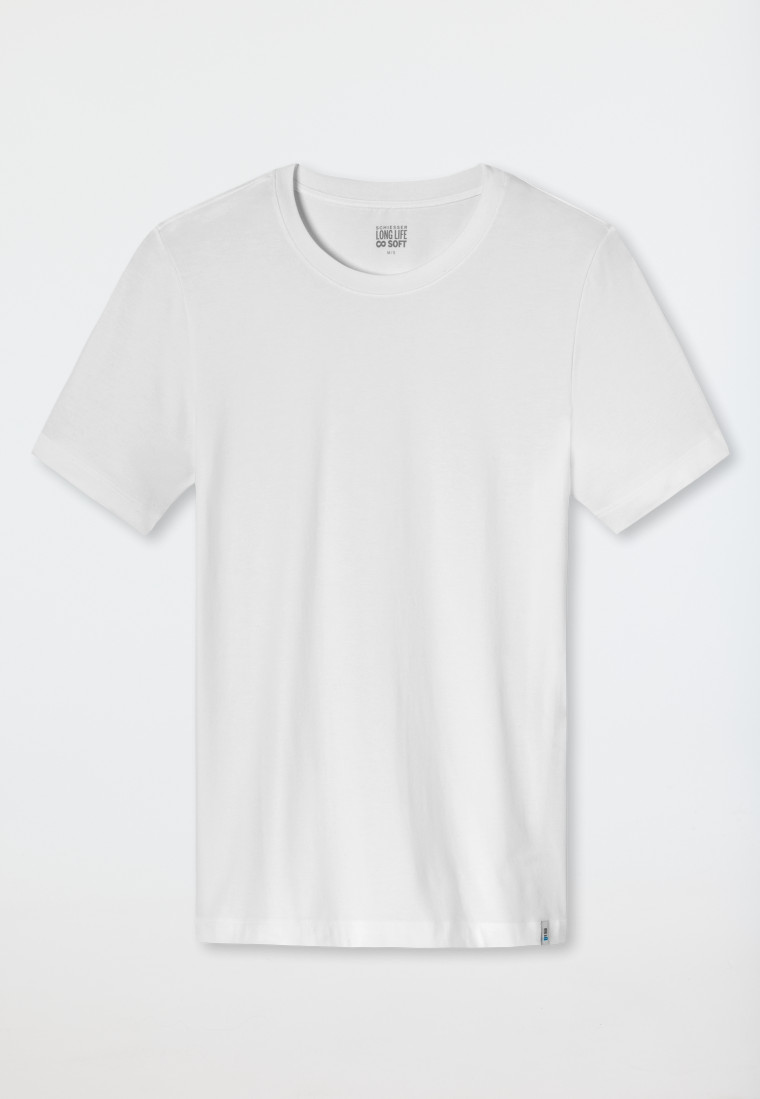 Schiesser Shirt kurzarm Jersey elastisch rundhals weiß - Long Life Soft Fabrikladen