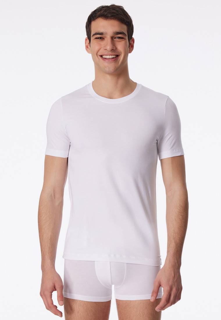 Schiesser Shirt kurzarm Jersey elastisch rundhals weiß - Long Life Soft Fabrikladen