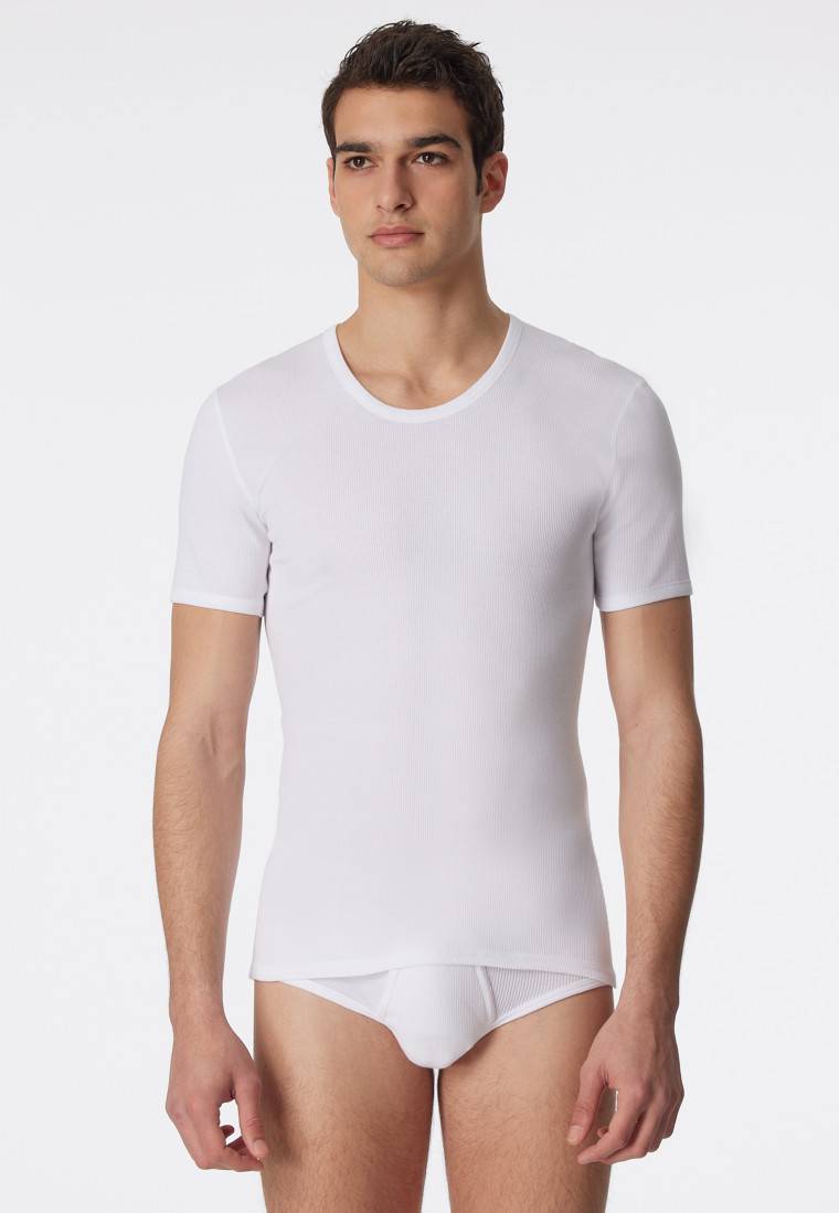 Schiesser Shirt kurzarm Doppelripp weiß - Essentials Begrenzt auf 3 Tage