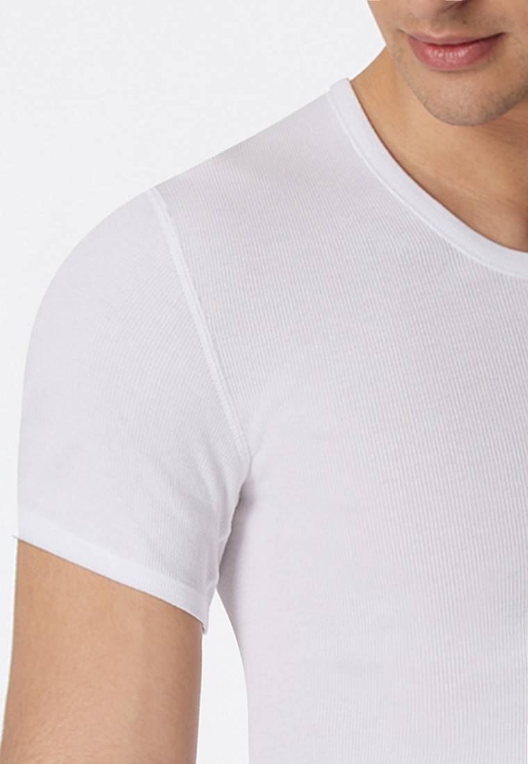 Schiesser Shirt kurzarm Doppelripp weiß - Essentials Begrenzt auf 3 Tage