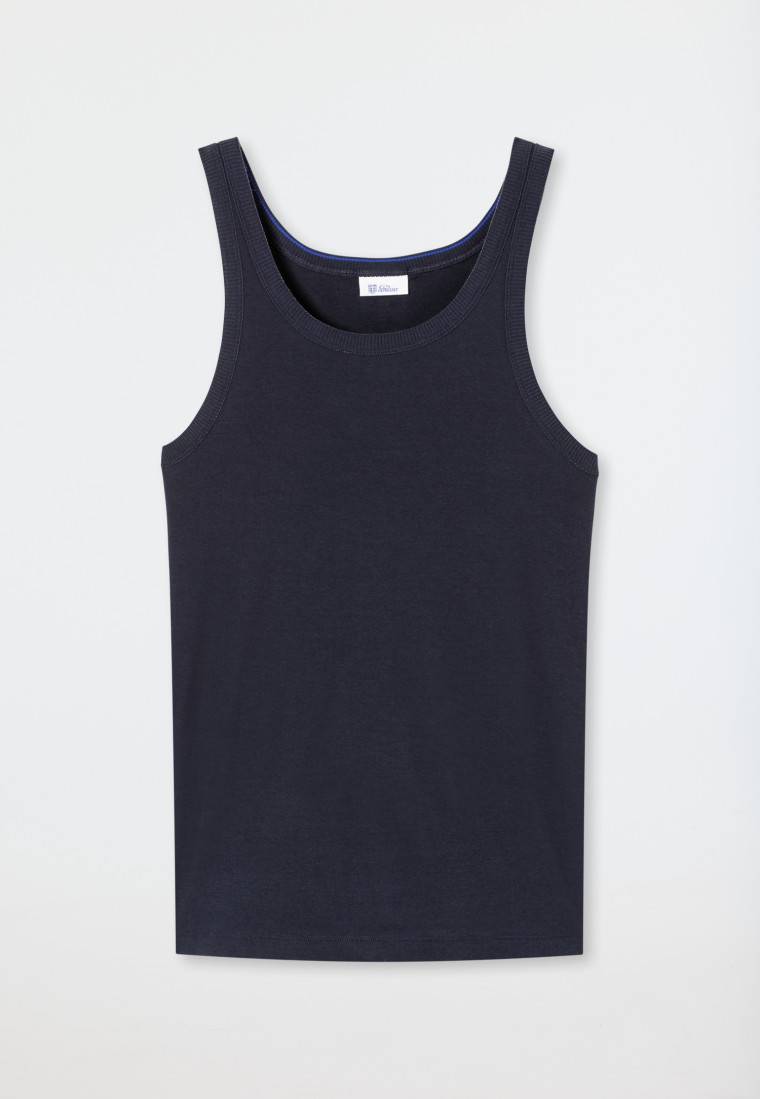 Schiesser Tank Top dunkelblau - Revival Ludwig zollfrei