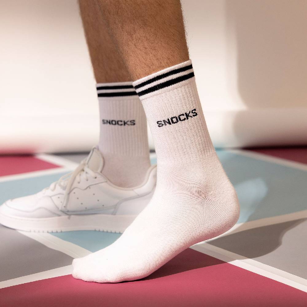 Snocks Hohe Sportsocken mit Streifen aus Bio-Baumwolle Heißer Verkauf