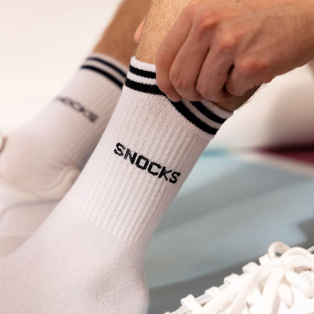 Snocks Hohe Sportsocken mit Streifen aus Bio-Baumwolle Heißer Verkauf