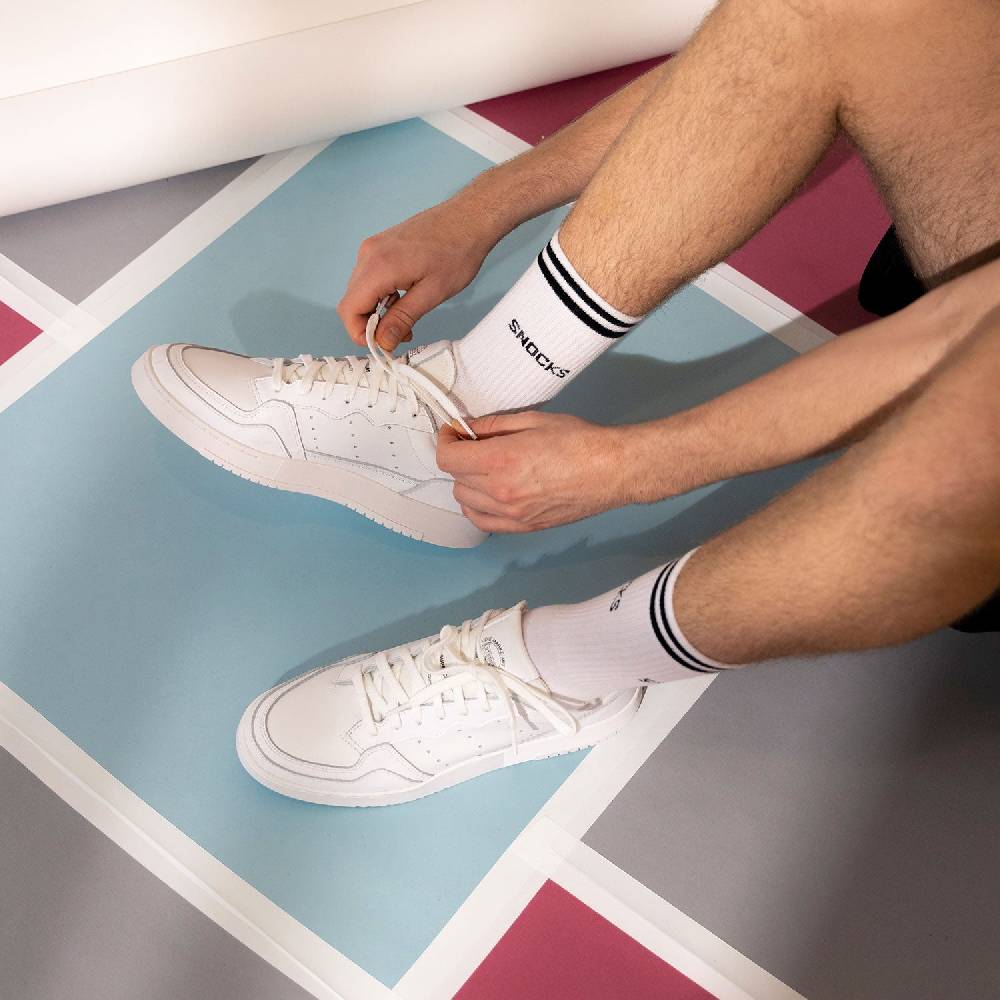 Snocks Hohe Sportsocken mit Streifen aus Bio-Baumwolle Heißer Verkauf