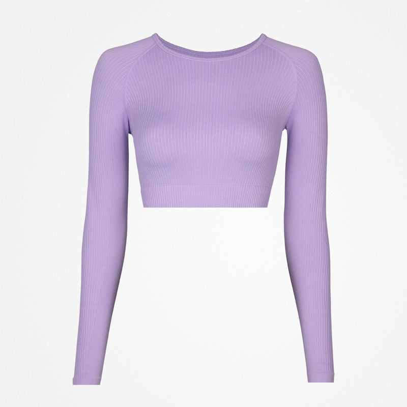 Snocks Geripptes Sportshirt langarm Damen aus recyceltem Polyamid