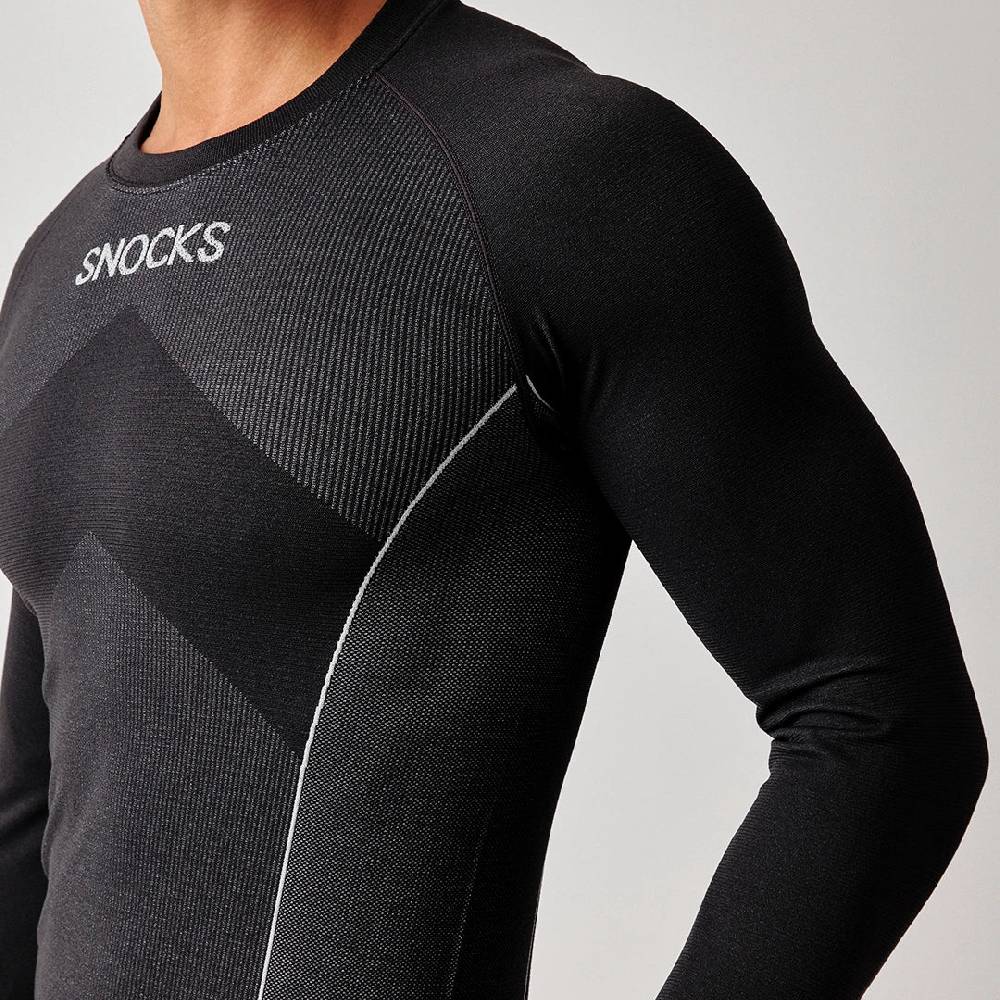 Snocks Thermounterwäsche Herren mit Daumenloch aus recyceltem Polyester Neueste Mode