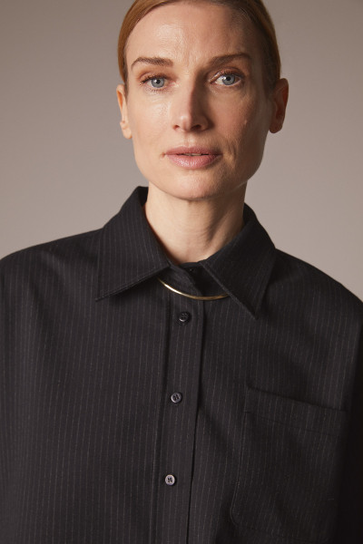 Sosue Pinstripe Blouse Black Große Rabatte