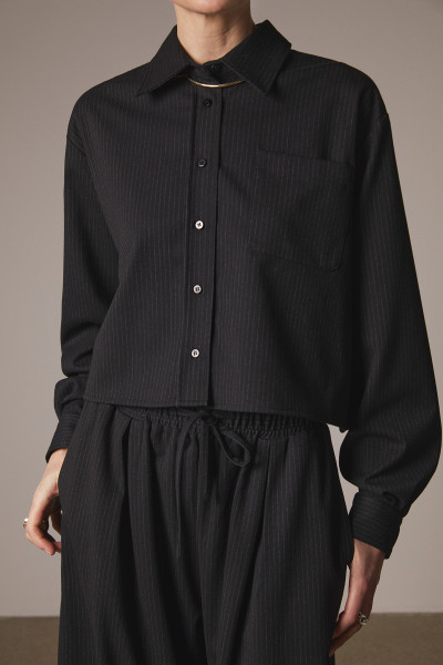 Sosue Pinstripe Blouse Black Große Rabatte