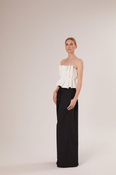 Sosue Pleat Top White Riesige Ersparnisse