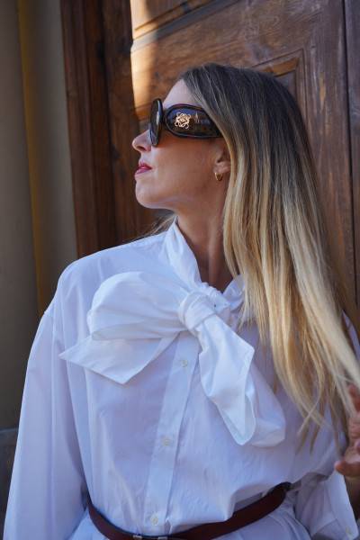 Sosue Bow Blouse White Super Sparpreis
