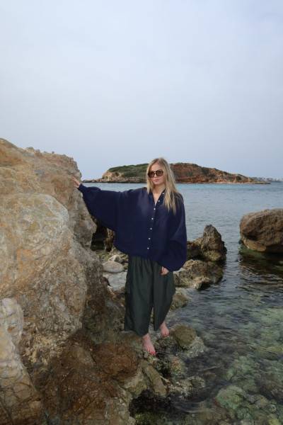 Sosue Bluse Antonia Linen navy Kauf eins, bekomm eins gratis