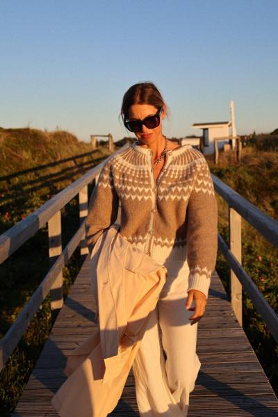 Sosue Jacket Norweger Vintage Beige Sonderangebot der Fabrik