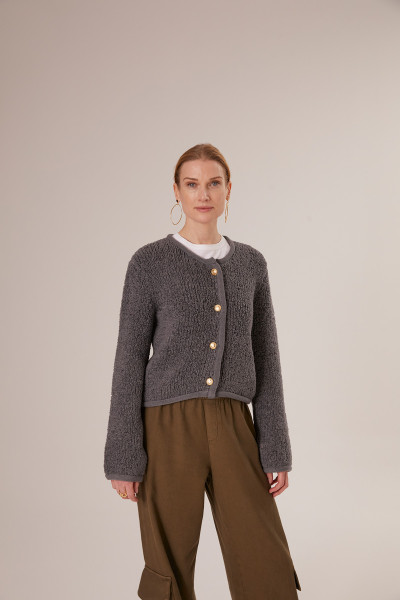 Sosue Fluffy Box Jacket Anthrazit Bis zu 55% Rabatt